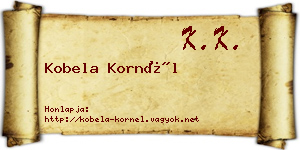 Kobela Kornél névjegykártya
